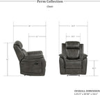 Lexicon Recliner Living Room Set, Home Theater Seating, Manual Polished - Image 2