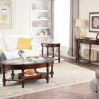 PADMA HOUSE Traditional Solid Wood Oval End Table - Image 10