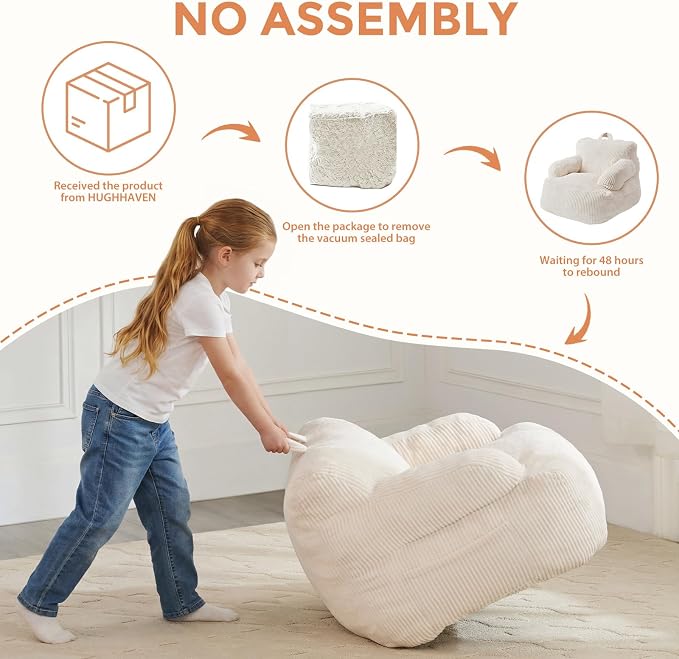 Bean Bag Chairs for Kids with Armrests, Comfy Kids Bean Bag Chair, Stuffed - Image 7