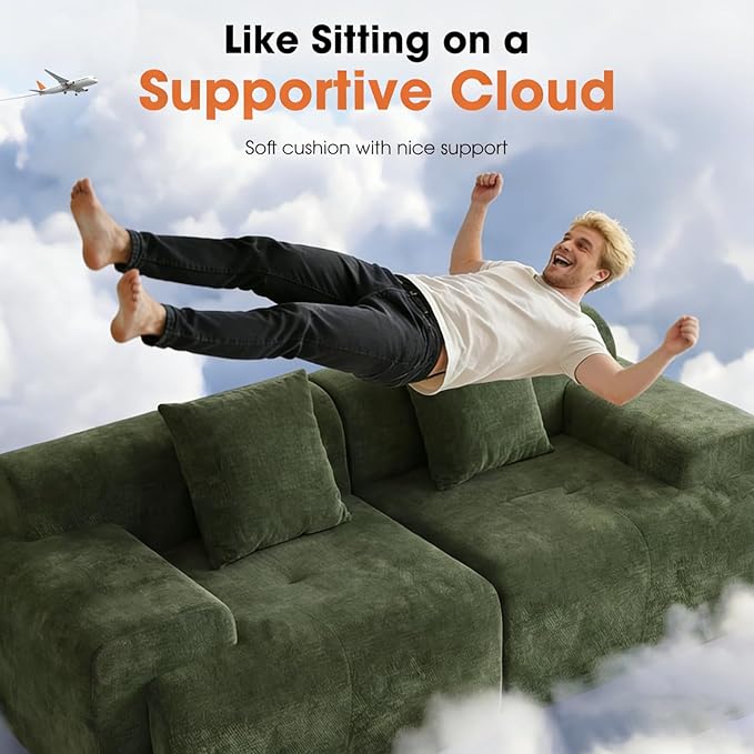 83.5" Boneless Loveseat Couch, Cloud Comfy Couches - Image 4