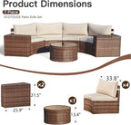 ECOTOUGE 8-Piece Half-Moon Curved Patio Furniture Set - Image 2