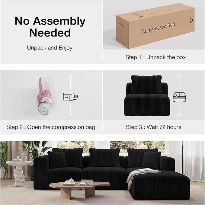 Novilla 141" Modular Sectional Sofa, Modern Cloud Sectional Couch - Image 4