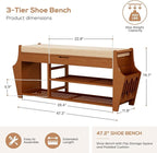 oakvivo 47.2in Shoe Bench Entryway - Image 2