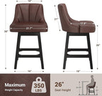 YaFiti Swivel Bar Stool 1 Pcs, 26 Inch Counter Height Bar Stools - Image 3