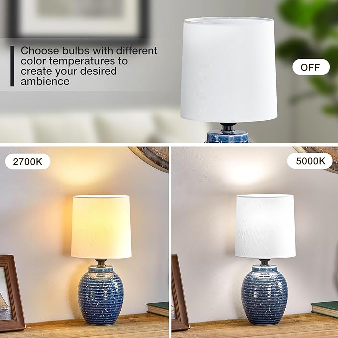 EJIAXIN Table Lamps Set of 2-13.75" Small Bedside Lamps - Image 6