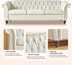 AVZEAR Leather Sofa 3 Seater Couch, Living Room Sofa Large Sofa Furniture Roll - Image 4