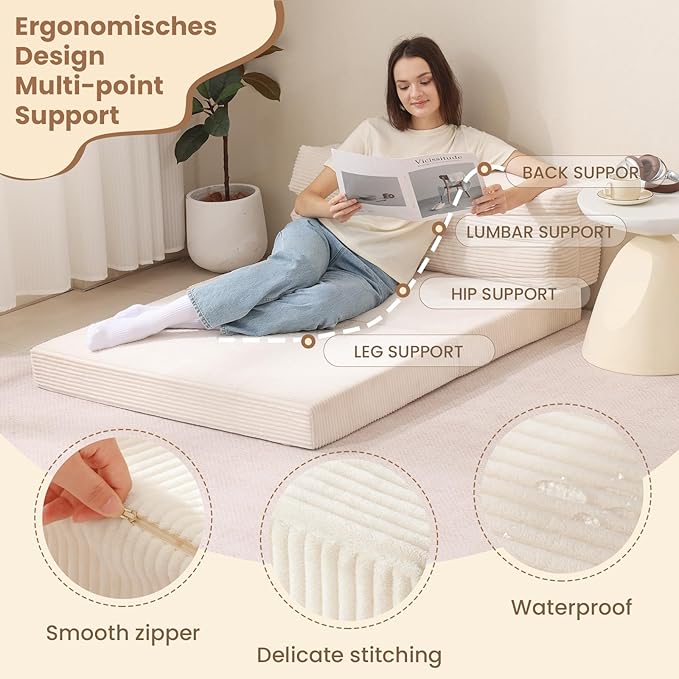 JUIKURY Folding Sofa Bed, Convertible Sleeper Chair - Image 3