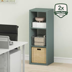 Furinno Cubicle Book Shelf, 3-Cube Bookshelf, Extra Thick Frame Horizontally & - Image 5
