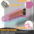Magnetic Spice Rack for Refrigerator, 2 Pack Metal Magnetic Shelf Pink - Image 5