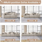 Guyii Modern 140.94" Long Oversized 4-Seat Velvet Sectional Sofa, Convertible - Image 6