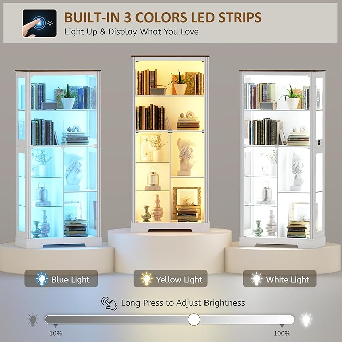 Gurexl Modern Glass Display Cabinet - Image 4