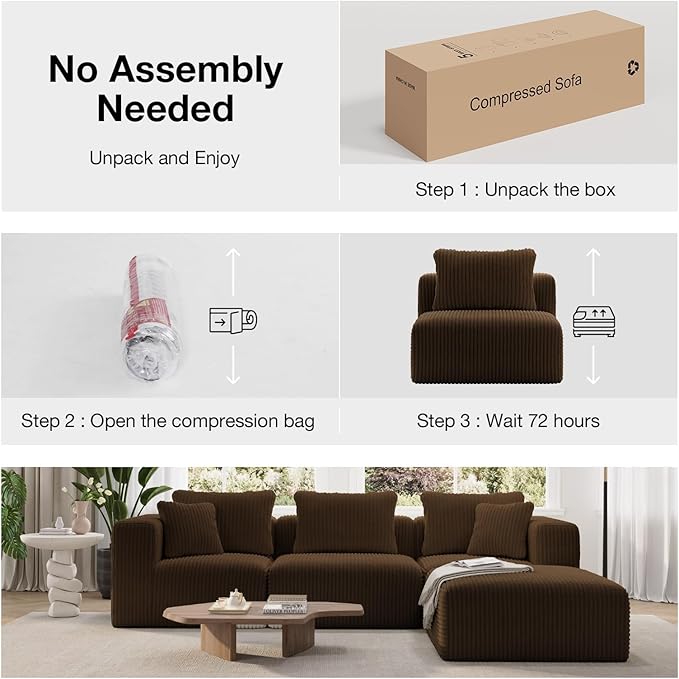 Novilla 141" Modular Sectional Sofa, Modern Cloud Sectional Couch - Image 4
