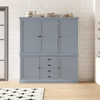 VilroCaz Freestanding Large Kitchen Pantry, Wooden Kitchen Organizers and - Image 3