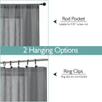 Chyhomenyc Charcoal Grey Semi Sheer Curtains 54 Inch Length - Image 4