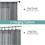 Chyhomenyc Charcoal Grey Semi Sheer Curtains 84 Inches Long 2 Panels Set - Image 4