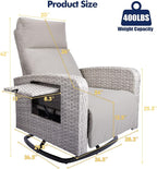 ZZW Outdoor Recliner Chair, Wicker Patio Recliners - Image 2