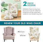 KRFOONN Wingback Chair Covers Slipcovers 2 Piece Stretch Wing Chair Covers - Image 4