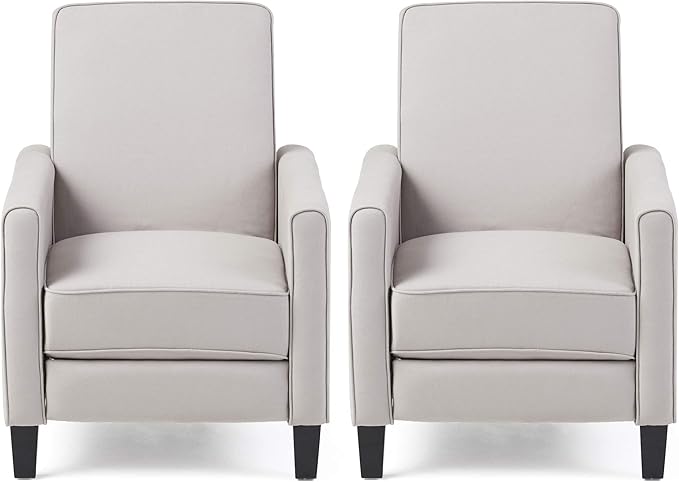 Christopher Knight Home Emmie Fabric Recliner, Light Gray, Dark Brown by ChristopherKnightHome