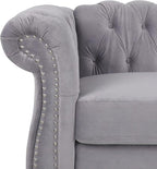 RARZOE 3 Pieces of Living Room Furniture Sofa Sets, Modern Velvet Chesterfield - Image 4