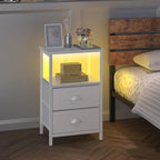 sthmec Nightstand with Charging Station, LED Night Stand Set 2, Bedside Table - Image 7