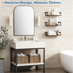 Harwaya Floating Book Shelves for Wall Set of 3, 17 x 8 Inch Deep Wooden Wall - Image 4