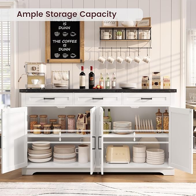 usikey 61” Large Sideboard Buffet Cabinet - Image 4