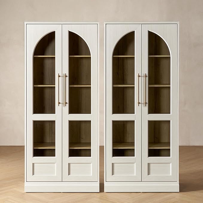 mopio Blake Tall Display Cabinet, Kitchen Buffet Pantry Cupboard, Trophy by MopioInc