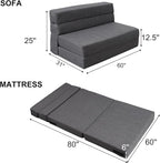 ANONER 60" Fold Sofa Bed Couch Memory Foam - Image 2