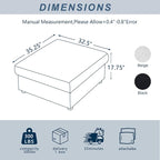 35.3" Corduroy Ottoman with Storage Oversized Ottoman - Image 2