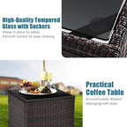 HAPPYGRILL 3 Pieces Patio Conversation Set, Outdoor Furniture Set PE Rattan - Image 6