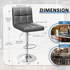 Homall Bar Stools Modern PU Leather Adjustable Swivel Barstools, Armless - Image 3