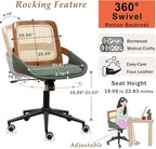 Home Office Desk Chair with Ergonomic Rattan Backrest, Walnut Crafts, Curved - Image 2
