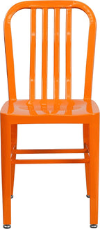Flash Furniture Gael Commercial Grade 2 Pack Orange Metal Indoor-Outdoor Chair - Image 10