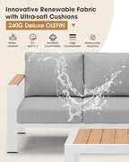 Aluminum Outdoor Patio Furniture Set, 11 Seats Patio Conversation Sets - Image 3