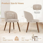 LUE BONA Dining Chairs Set of 4, Modern Upholstered Kitchen Chairs - Image 2