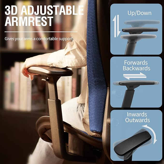 ELABEST Mesh Office Chair, Ergonomic Computer Desk Chair, Sturdy Task Chair- - Image 6