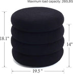 Flouki 19.5" Storage Ottoman Round, Vanity Stools - Image 3