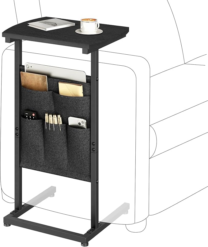 HOOBRO C Shaped End Table, 28.3" Side Table by HOOBRO