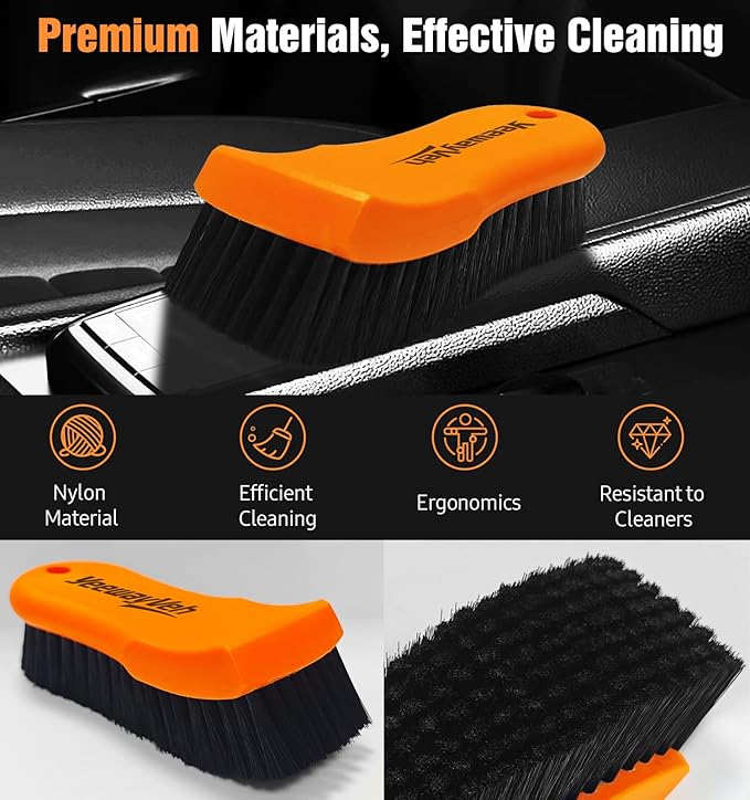 YeewayVeh 2PCS Leather Cleaning Brush, Horse Hair Brush - Image 4