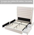 Queen Size Bed Frame 54" Tall Headboard - Image 8