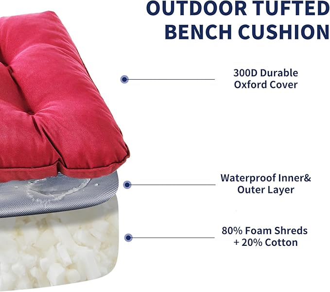 IPYNBAP Outdoor Bench Cushion, Waterproof Bench Cushion - Image 3