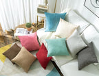 Stellhome Set of 2 Decorative Linen Throw Pillow Covers Square Farmhouse Burlap - Image 4