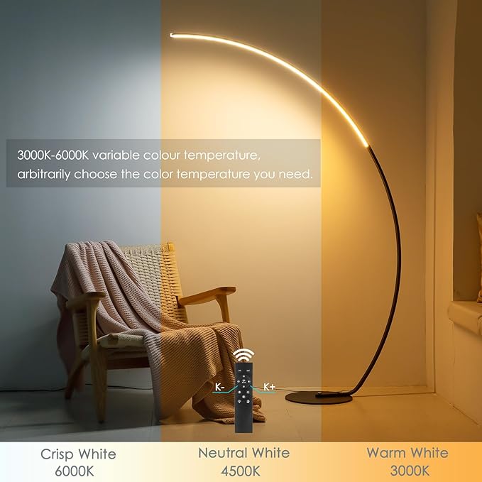 NUÜR Arc Floor Lamp, Arched Bright Floor Lamps - Image 2