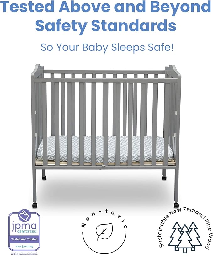 Delta Children Folding Portable Mini Baby Crib - Image 4