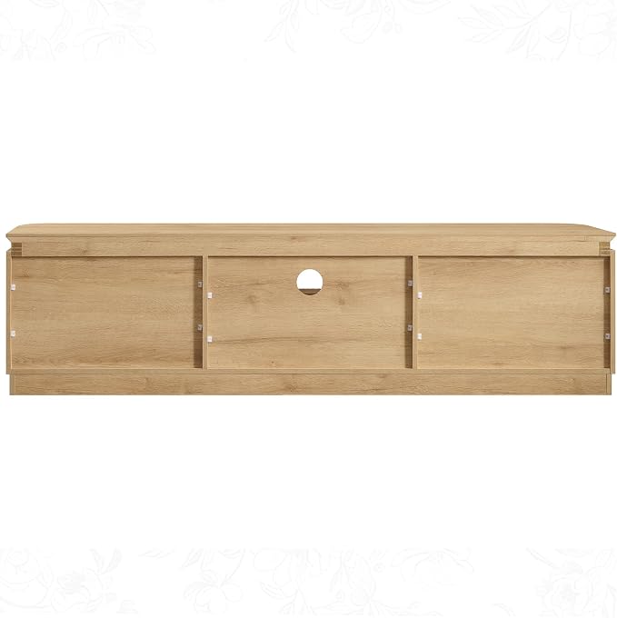 70" Fluted TV Stand for TVs Up to 80", Mid Century Modern Entertainment Center - Image 9