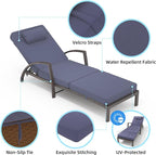 GarveeLife 2-Piece Rattan Patio Folding Chaise Lounge, 5-Position Adjustable - Image 6