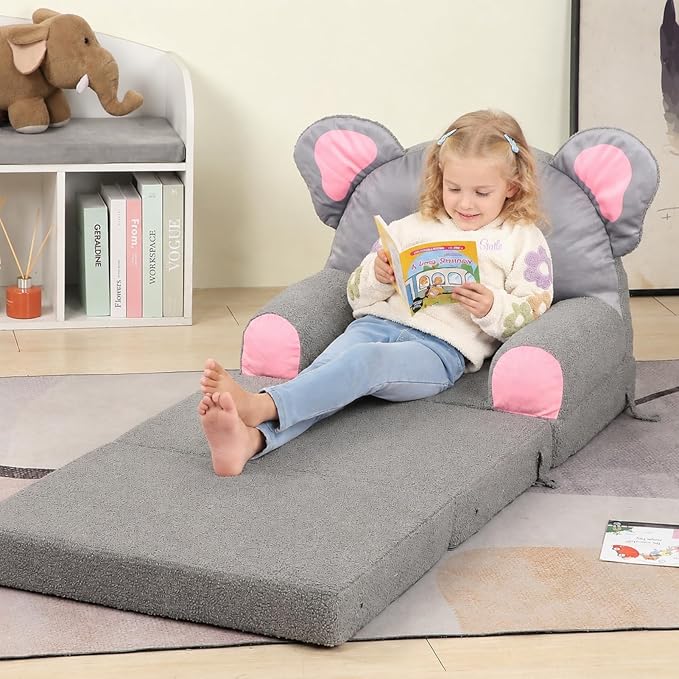 MOMCAYWEX Kids Sofa, Sherpa Couch - Image 4