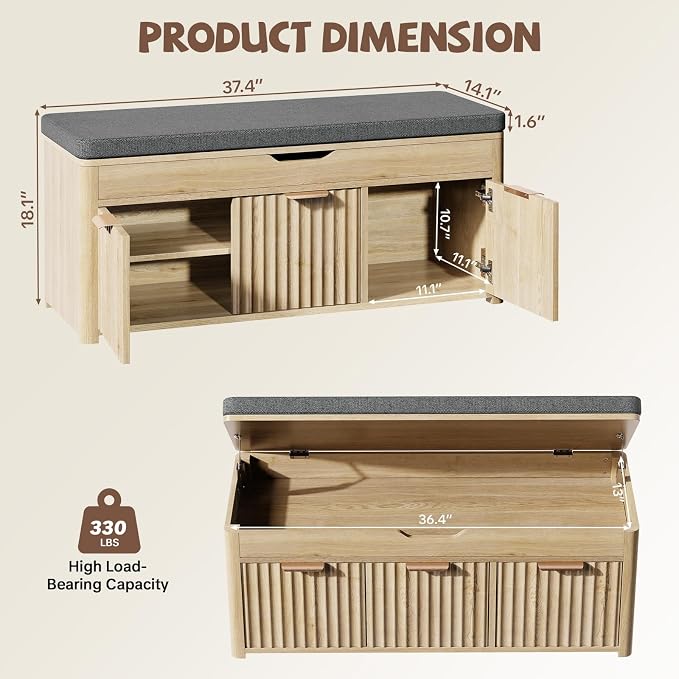 Shoe Bench with Storage - Image 2