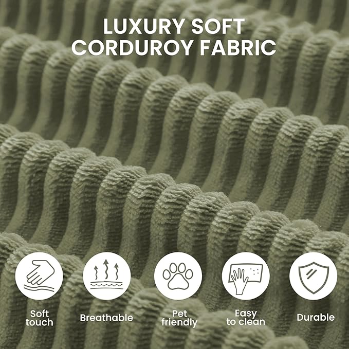 79'' Corduroy Sleeper Couch Bed, No Assembly Modular Floor Sofa - Image 5