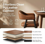 HNY Modern Dining Room Arm Chairs Set of 2, Retro Faux Leather Upholstered - Image 5